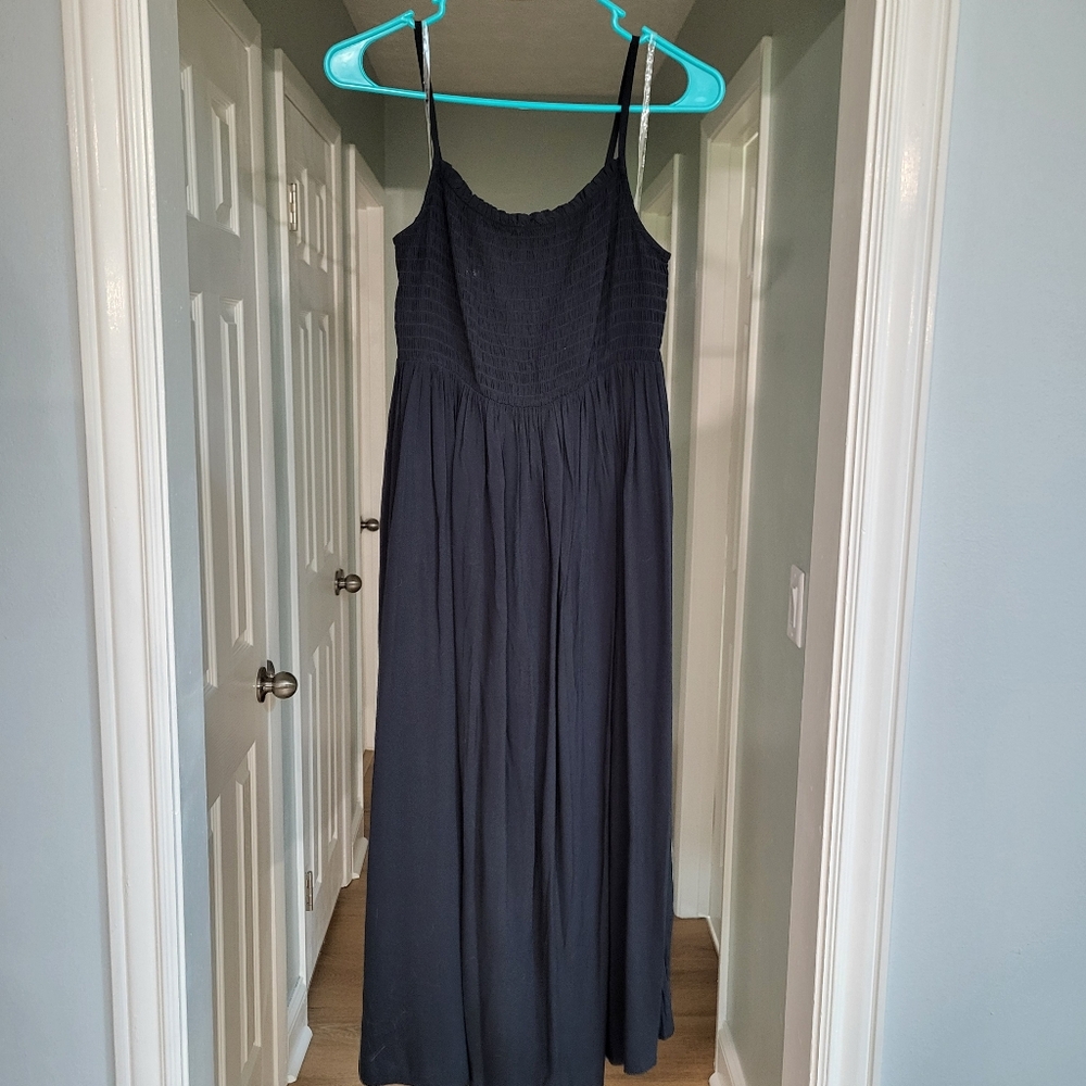 5/$20 Wild Fable Ruched Smocked Bust Dress Midi Black Large L